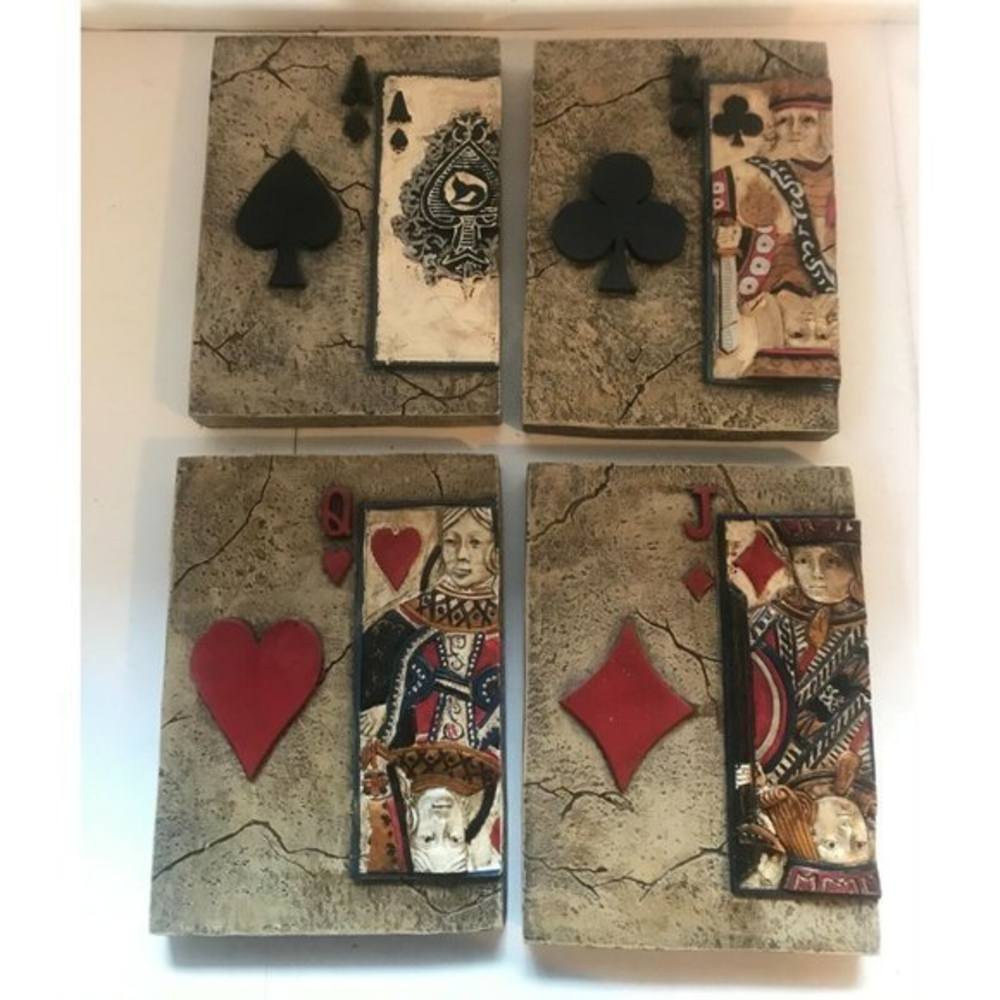 Vintage Orions Ceramic Wall Art Poker Playing Cards‎ Man Cave Club Decor 2004